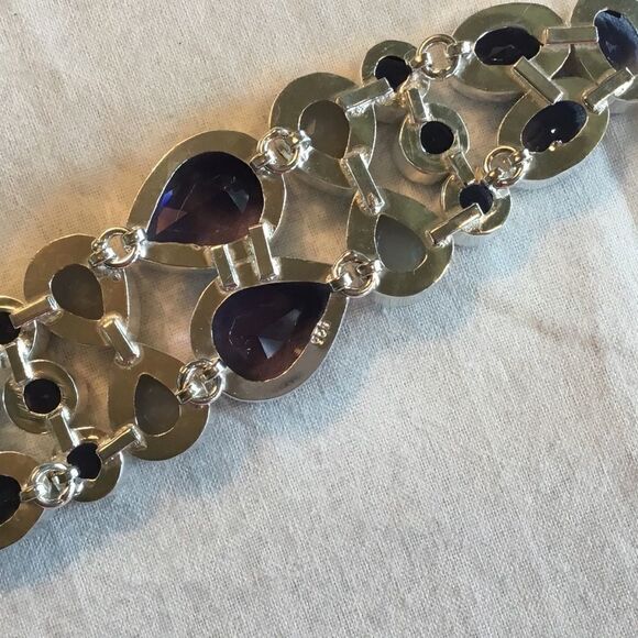 NWOT Sterling Moonstone & Iolite Adj. Bracelet - Picture 10 of 16